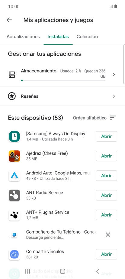 Pulsa la app deseada.