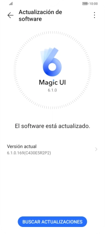 Pulsa BUSCAR ACTUALIZACIONES. Si hay una versión de software nueva disponible, aparecerá ahora en la pantalla. Sigue las indicaciones de la pantalla para actualizar el software del teléfono.