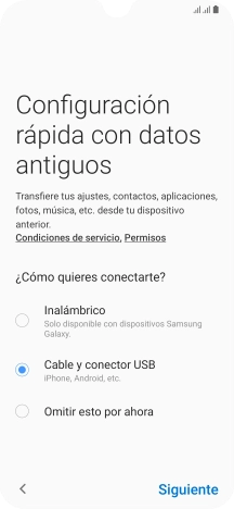 Pulsa Siguiente y sigue las indicaciones de la pantalla para transferir el contenido.