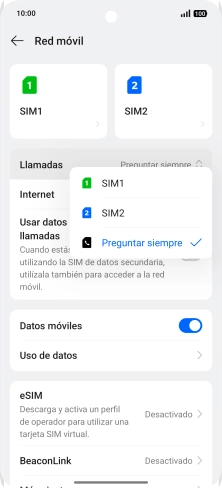 Pulsa el ajuste deseado.