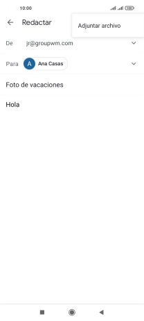 Pulsa Adjuntar archivo y desplázate a la carpeta deseada.