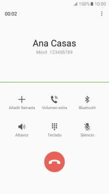 Pulsa el icono de finalizar llamada.