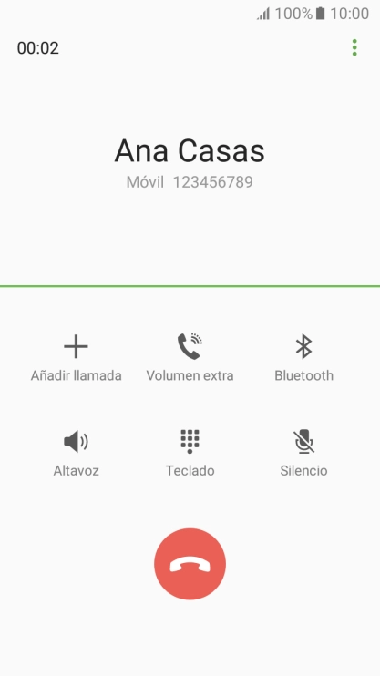 Pulsa el icono de finalizar llamada.