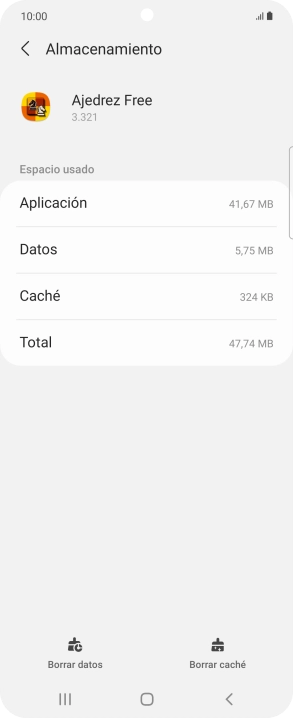 Pulsa Borrar caché.