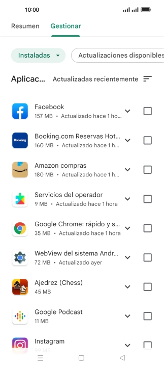 Pulsa la app deseada.