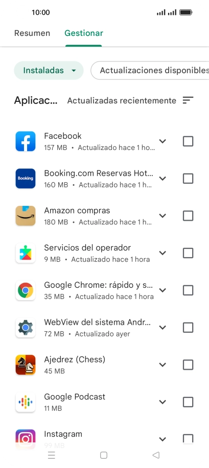Pulsa la app deseada.