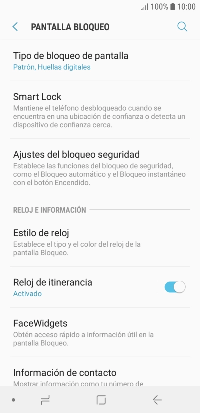 Pulsa Tipo de bloqueo de pantalla e introduce el código de seguridad extra que has creado anteriormente.