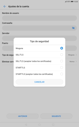 Pulsa Ninguna para desactivar la función.