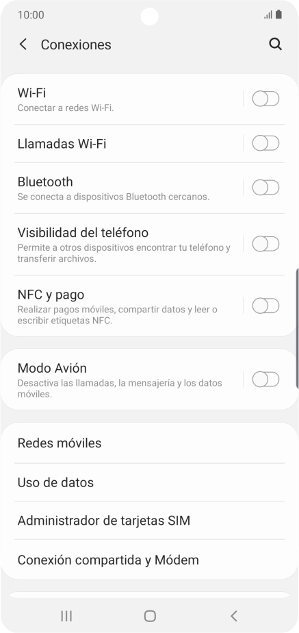 Pulsa Redes móviles.
