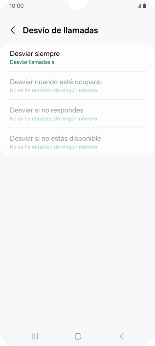 Pulsa el tipo de desvío deseado.
