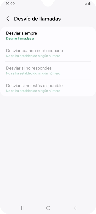 Pulsa el tipo de desvío deseado.