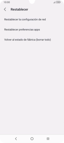 Pulsa Restablecer la configuración de red.