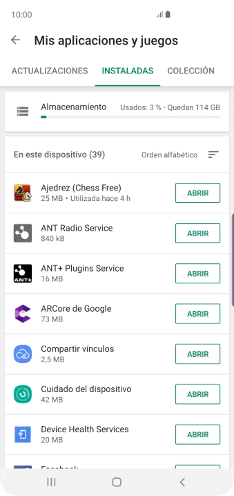 Pulsa la app deseada.
