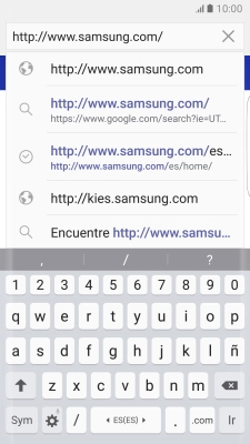 Introduce la dirección de la página web deseada y pulsa Ir.