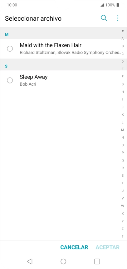 Pulsa los timbres de llamada deseados para escucharlos.