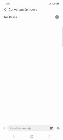 Pulsa en el campo de escritura  y escribe el texto del mensaje corto.