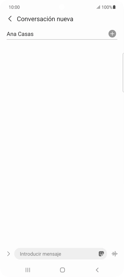 Pulsa en el campo de escritura  y escribe el texto del mensaje corto.