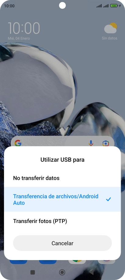 Pulsa Transferencia de archivos/Android Auto.