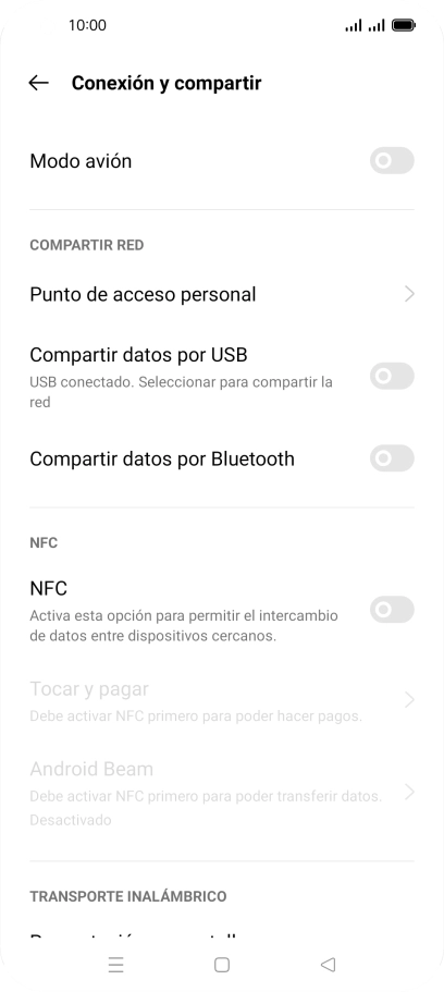 Pulsa Punto de acceso personal.