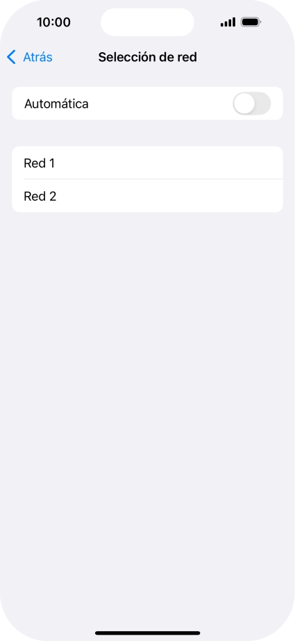 Si desactivas la función, pulsa la red deseada.