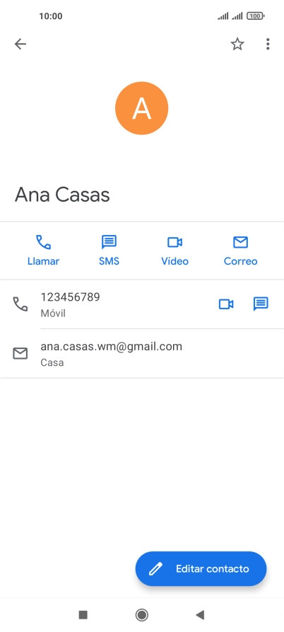 Pulsa el número de teléfono deseado.