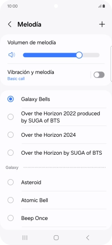 Pulsa los timbres de llamada deseados para escucharlos.