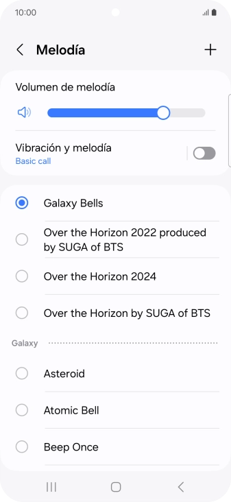 Pulsa los timbres de llamada deseados para escucharlos.