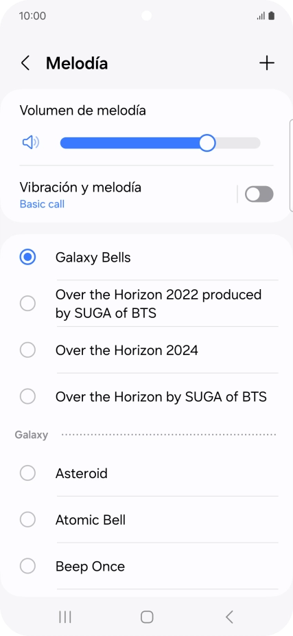 Pulsa los timbres de llamada deseados para escucharlos.
