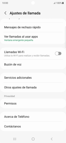 Pulsa Servicios adicionales.