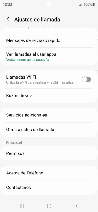 Pulsa Servicios adicionales.