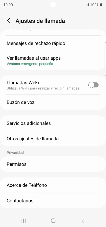 Pulsa Servicios adicionales.