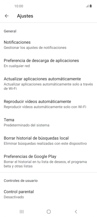 Pulsa Actualizar aplicaciones automáticamente.