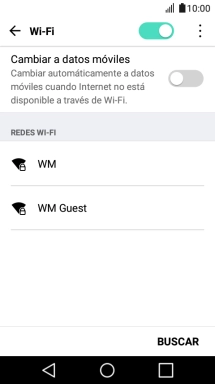 Pulsa Cambiar a datos móviles para activar o desactivar la función.