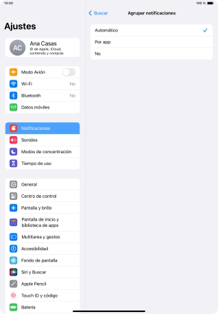 Pulsa el ajuste deseado.