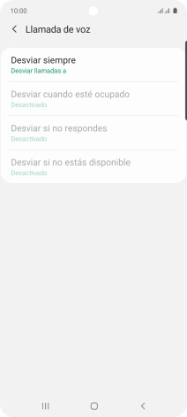 Pulsa el tipo de desvío deseado.