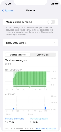 Pulsa Salud de la batería.