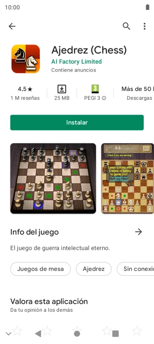 Pulsa Instalar y sigue las indicaciones de la pantalla para instalar la app.