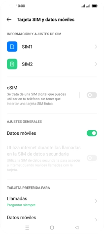 Pulsa la tarjeta SIM deseada.