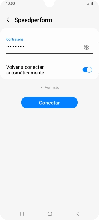Introduce la contraseña de la red wifi y pulsa Conectar.