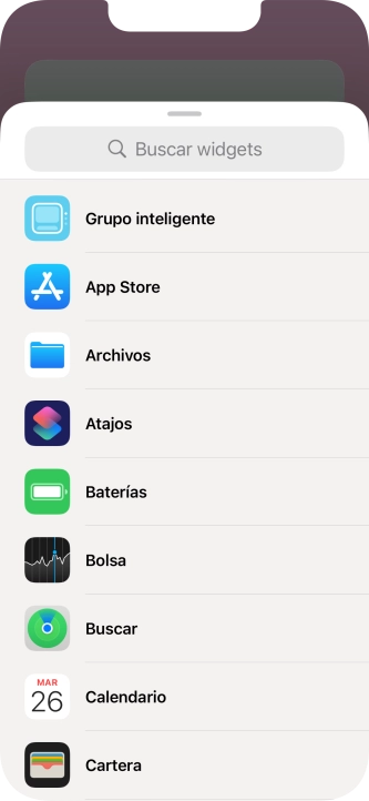 Pulsa el widget deseado.