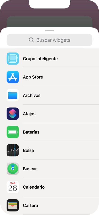Pulsa el widget deseado.