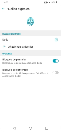 Pulsa el indicador junto a los ajustes deseados para activarlos o desactivarlos.