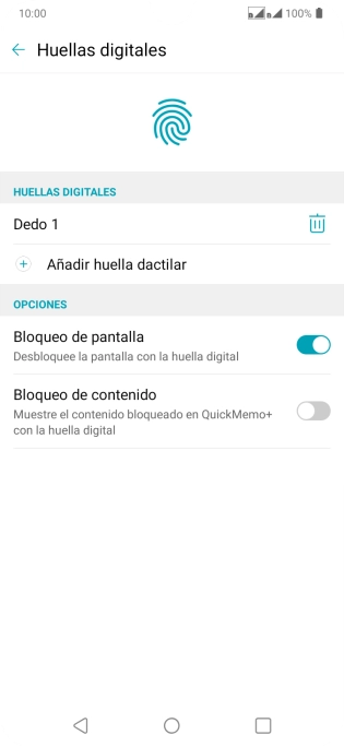 Pulsa el indicador junto a los ajustes deseados para activarlos o desactivarlos.