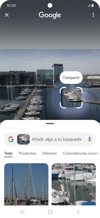 Sigue las indicaciones de la pantalla para utilizar los resultados de búsqueda.