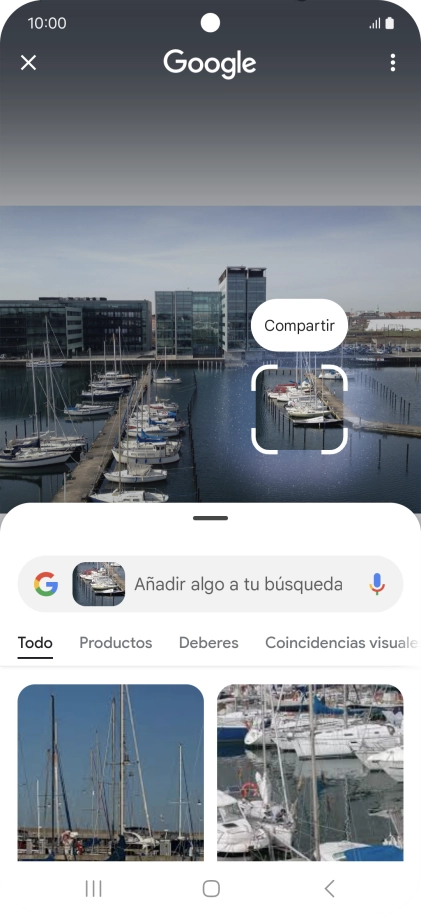 Sigue las indicaciones de la pantalla para utilizar los resultados de búsqueda.