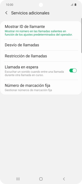Pulsa Número de marcación fija.