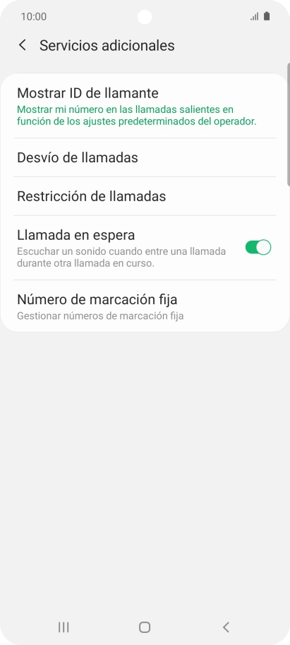 Pulsa Número de marcación fija.