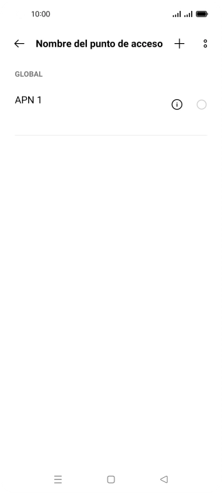 Pulsa el icono de nueva conexión de datos.