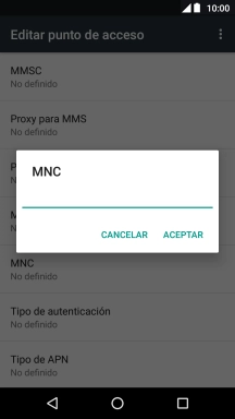 Introduce 01 y pulsa ACEPTAR.