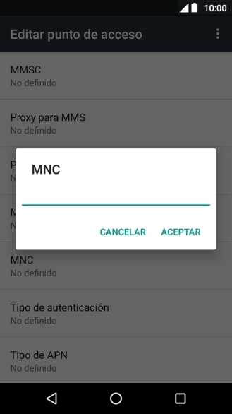 Introduce 01 y pulsa ACEPTAR.